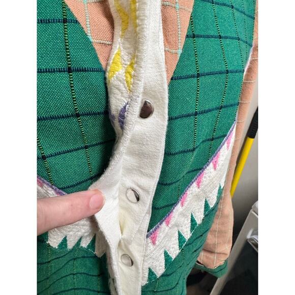 Sezane Paris Kelly Green and Brown Plaid Tunic Jacket Overcoat Size 34 (US 2) - Picture 11 of 11